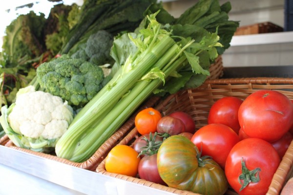 Pesticide-free produce available at the mobile farmer's market.